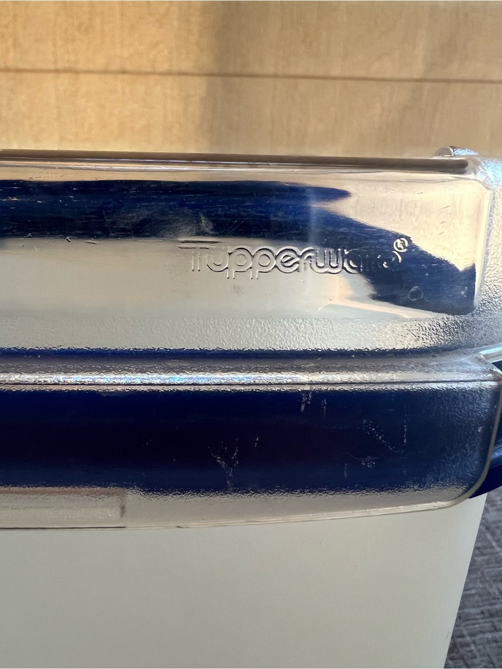 Tupperware White Container with Blue Seal and Clear Lid - Picture 2 of 13
